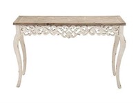Wood Carved Console Table, 46" x 30"