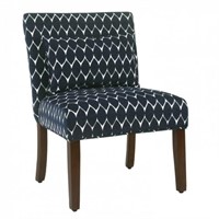 Parker Accent Chair with Pillow – Textured Navy