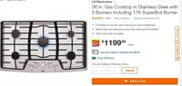 36 in. Gas Cooktop in Stainless Steel with 5 Burnr
