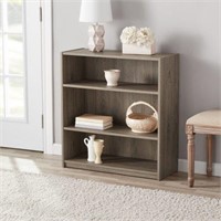 Rustic Oak 3-Shelf Bookcase