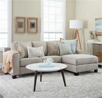 Abbyson Regina Sectional Sofa - Light Grey