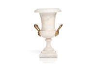 Decorative Classical white marble campana urn