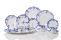 30 pcs of Shelley Dainty Blue porcelain dinnerware