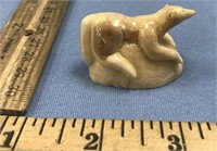 1.5" Fossilized ivory carving of mammal      (11)