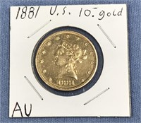1881 US $10 gold piece AU      (11)
