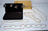 Costume Jewelry Pearls & Jewelry Case