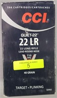 FIVE HUNDRED (500) ROUNDS CCI QUIET-22 22 LR AMMO