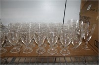 GROUPING: GLASSWARE AND DISHES JAPAN BLUE WILLOW,