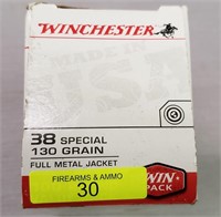 SIXTY-FOUR (64) ROUNDS WINCHESTER 38 SPL AMMO