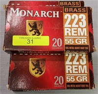 ONE HUNDRED (100) ROUNDS MONARCH 223 REM AMMO