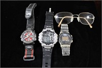 GROUPING: EYEGLASSES AND WRIST WATCHES