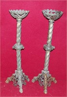 2 pcs Metal Candle Stick Holders -19"h
