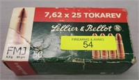 (42) ROUNDS SELLIER & BELLOT 7.62 X 25 TOKAREV