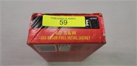FIFTY (50) ROUNDS AMERICAN EAGLE 40 S&W AMMO