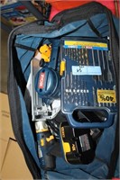 RYOBI BATTERY OPERATED TOOL SET WITH DRILL BITS