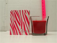 Pink Zebra 2wick Square Flare Glass Candle