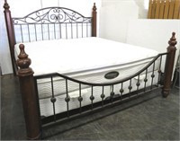 King Size "ASHLEY" Wood & Metal Bed (FRAME ONLY)