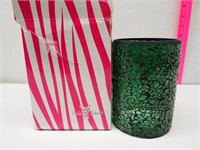 Pink Zebra Crackle Glass Shade Green