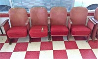 1920's Art Deco Movie Theater Seats - Row of (4)