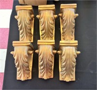 (6) Decorative Plaster Corbels - Gold