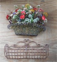 2 Metal Flower Wall Hanging Baskets