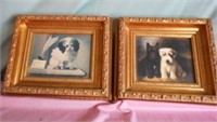 2 Small Paintings of Dogs 9"by 7 3/4"
