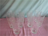 Royal Lions Cut Glass Cups Set of 10