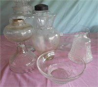 7 Piece Clear Glass Lot Misc. Items