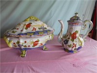 Made in Italy 2 Piece Set of Tea Pot and Soup Bowl