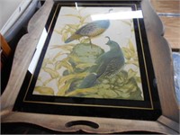 Wood Serving Tray No 54 23"Long Valley Quail by