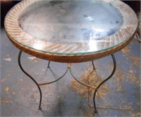 1 Glass Top Bistro Table 30"Wide Top and 30"Tall