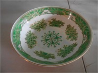 Oriental Design Bowl Green and White