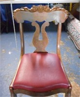 Side Chair with Rose Pattern Cut into Wood Frame