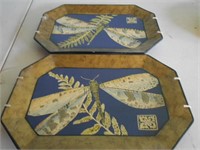 2 Wall Hanging Plates 12"by 9" Each