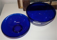 Blue glass serving Bowls