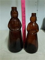 Two vintage Aunt Jemima glass bottles