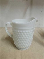 Milk glass drink pitcher 8 inches tall