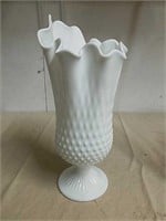 Fenton milk glass vase 13 in tall