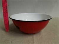 Vintage red enamel Bowl