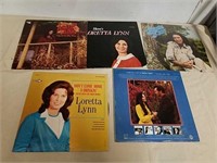 5 Loretta Lynn 33 RPM albums