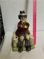 Collectible melody in motion ceramic clown music