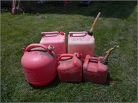 Five (5) Plastic Gas Cans