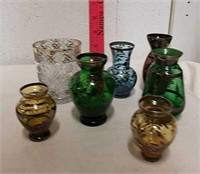 Group Of Colored glass bottles
