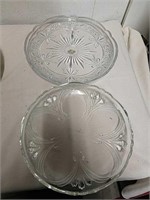 Two nice heavy glass platters