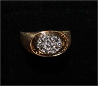 Men's heavy 14kt yellow gold Diamond Ring,