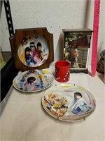 Asian decor and collectible Knowles plates