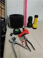 Flashlight, rivet tool, tape measure and more