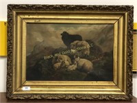 18 x 24 Framed Size Painting, Mountain Sheep
