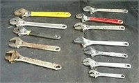 assorted adjustable wrenches