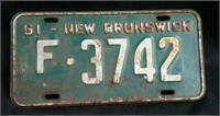 1961 NB license plate